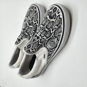 LKNW Vans Classic Slip On Python White 7 mens 8.5 womans